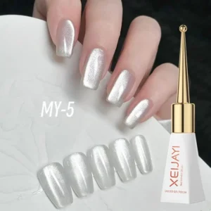 XEIJAYI Magnetic Gel Purple Color Reflective Glitter Cat Eye Gel Polish 자석젤 Semi-permanent Nail Polish UV Venalisa for Manicure