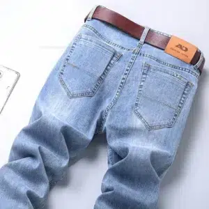 New in Men's Straight Jeans Summer Thin Casual Stretch Fashion Business Casual Denim Pants Straight Classic Male Trousers