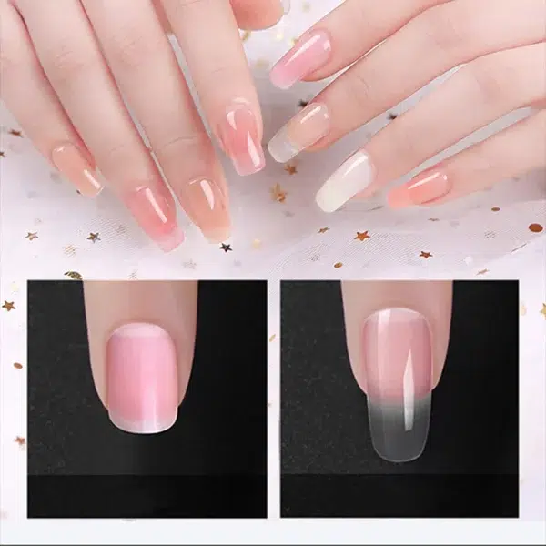 PinPai 5PCS Poly Extension Gel Set Nail Art Polygels Kit Clear White Color Nail UV Gel Tip Form Acrylic Nail Gel Slice Brush Kit - Image 6