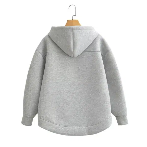 KEYANKETIAN Winter New Women's Zipper Hoodie High Street Unisex style Double Pockets Oversize Loose Sweatshirts Outerwear Top - Image 2