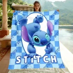 Stitch HD Printed Flannel Fluffy Fleece Throw Camping Blankets for Children Sofa Throw Thin Blanket Modern Fashion Gift