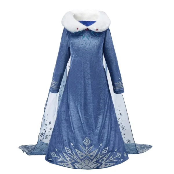 Princess Dress for Girl Anna Elsa Costume Snow Queen Rapunzel Belle Cinderella Jasmine Fancy Disguise Children Halloween Clothes - Image 5