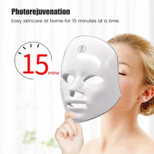 LED Facial Mask Photon Therapy Face Skin Care Mask Skin Rejuvenation + Face Massager EMS Photon Therapy Face Neck Lifting Beauty