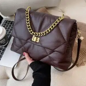 2023 New Bag Women'S Fashion Autumn And Winter Rhombus Messenger Bag Soft Leather Chain Bag Vintage Single Crossbody Bags Female