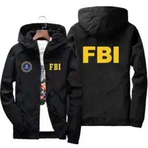 2024 New Men's Jacket High Quality FBI Printed Outdoor Sports Jacket Spring Hooded Windproof Fashion Casual Brand Sports Jacket