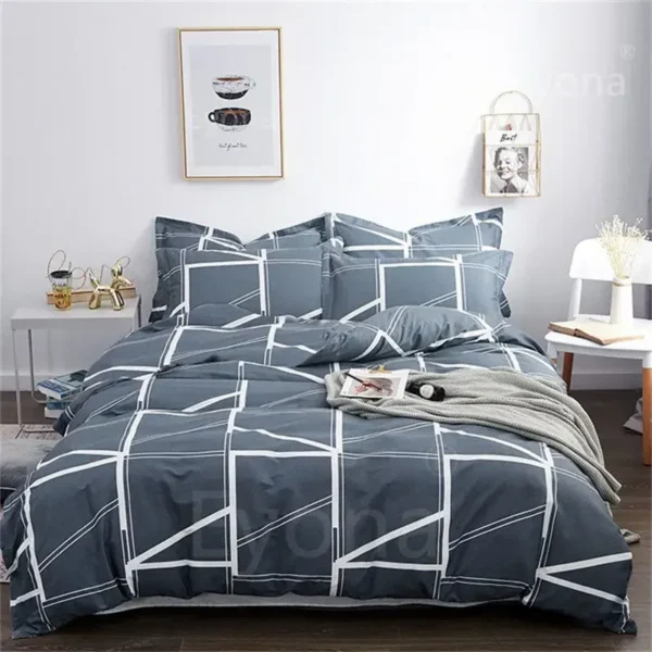 Queen Size 80X60in Duvet Cover 203X152cm Double Sheet Plant Patternsdouble Double Twin Bed Bedding Bag Duvet Cover Set - Image 4