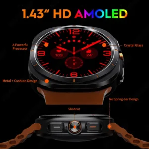 2024 New Watch Ultra GPS Track Smart Watch Men 1.43" AMOLED Heart Rate Clock Sport Bluetooth Call Smart Watch For Samsung Galaxy