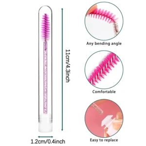 Reusable Eyelash Brush Tube 40pcs Diamond Eyelash Wands Eyebrow Brush Replaceable Dust-proof Sparkling Broken Diamond Bottom