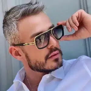 Retro Brand Square Sunglasses Men Fashion Luxury Classic Big Frame Black Gradient Sun Glasses Female Travel Driving UV400 Shades