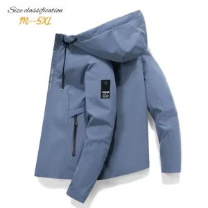 2024 Spring and Autumn New Men's Zipper Solid Color Jackets Casual High Quality Hooded Jackets Outdoor Sports Windproof Jackets