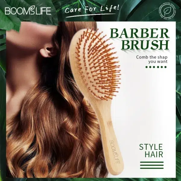 Bamboo Hair Brush Women Styling Hair Comb Hairbrush Wide Teeth Bamboo Combs for Hair Smooth Massage Scalp Brush Barber Comb - Image 4