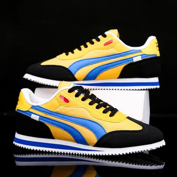 Spring New 2023 Fashion Yellow Low Casual Sneakers Men Comfortable Flats Outdoor Sport Shoes Trainers Mens Sneakers Basket Homme - Image 2