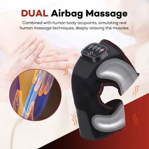 Dual Airbag Electric Knee Massager For Joint Pain Relief Graphene Hot Compress Physiotherapy Heated Elbow Leg Knee Massager - Image 3