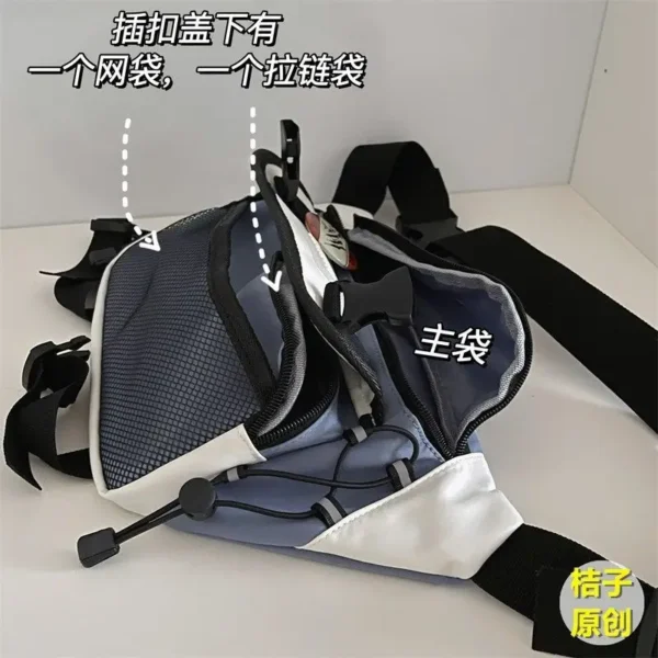 Japanese Crossbody Bag Male Korean Unisex Girl Student Chest Bag Hong Kong Style Retro Waist Bag - Image 2