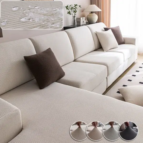 Waterproof Sofa Cover Luxury Adjustable Elastic Couch Cover for Living Room Sofa Seat Cover 1 2 3 4 seater l shaped full set - Image 3