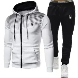 Men's sportswear hooded zippered jacket+sports pants set fashion two-piece spring and autumn men's training jogging sports