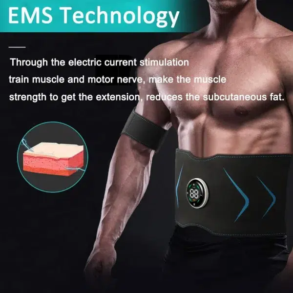 EMS Muscle Stimulator Abdominal Body Slimming Belt Electric Smart ABS Trainer Arm Leg Waist Weight Loss Fitness Vibration Belt - Image 3