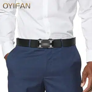 OYIFAN Top Quality Men's Genuine Leather Belt Men Leather Belts Size 105-160cm Automatic Belt Leather Belt for Men