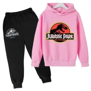 Cartoon Dinosaur Boys Sweatshirts pant Kids Jurassic World Dominion Hoodies Clothes 4-14 Years Autumn Children Long Sleeve suit