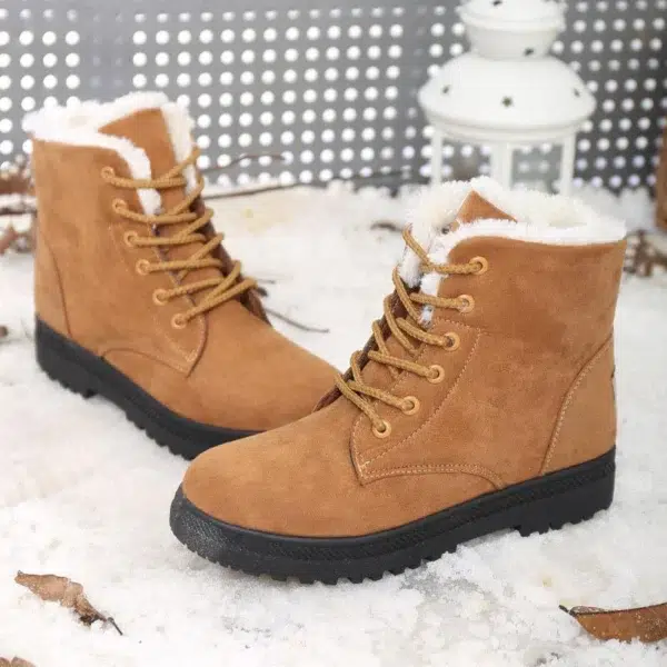 Women Boots Snow Plush Women Shoes Platform Boots For Women Fashion Keep Warm Women's Boots Flat New Botas Mujer Winter Shoes - Image 3