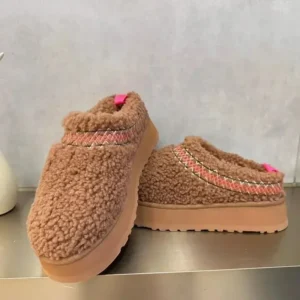 2024 New Women Fur Slippers Ankle Boots Flats Platform Short Plush Warm Flip Flops Cotton Shoes Designer Brand Winter Snow Botas