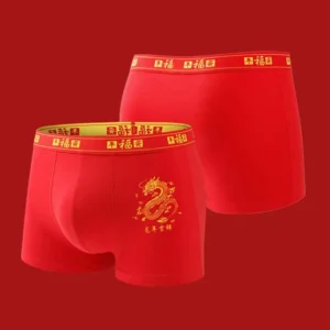 Brand Men Underwear Pure Cotton Men's Panties Sexy Underpants For Man Boxershorts New Year Red Print Boxer Shorts