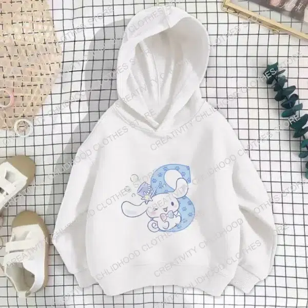 Sanrio Cinnamoroll Children Hoodies Letter A B C D Sweatshirts Girls Clothes Kawaii Pullover Anime Cartoons Boy Kids Casual Tops - Image 2