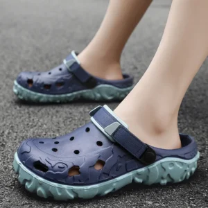 Men Shoes Slippers Garden Flat Sandals 46 Plus Size 40-47 Summer Light EVA Slides Hole Shoes Clogs Home Outdoor Male Beach Shoes