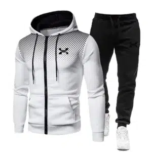 Men's hooded fashionable sportswear+long pants gym sportswear set 2-piece running winter outfit 2024 new