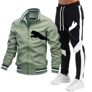 Men's Sets 2024 New Sweatshirt+sweatpants Zipper Stand Neck Jacket Spliced Pants Baseball Jogging Designer Clothes Men Tracksuit