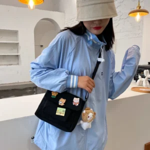 Crossbody Bags Women Canvas Flap-bag Kawaii Harajuku All-match Students Casual Female Handbags Korean Ulzzang Daily Chic Fashion