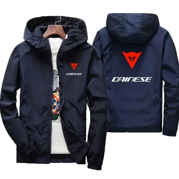 Mens hooded motorcycle jacket highquality casual windproof suitable for outdoor sports spring and autumnseasonscoat hiking - Image 2