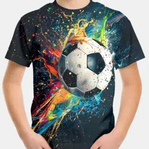 Children's Clothing 2024 Cool Football T-Shirt 3d Printed Soccer Boy Girl Tees Casual T Shirt 2-8y Teen Kids Clothes Tops