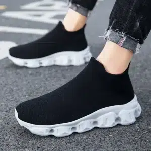 Hot Blue Socks Sneakers For Women Men Knit Breathable Slip-on Men's Running Shoes Cheap Lightweight Casual Women's Sports Shoes