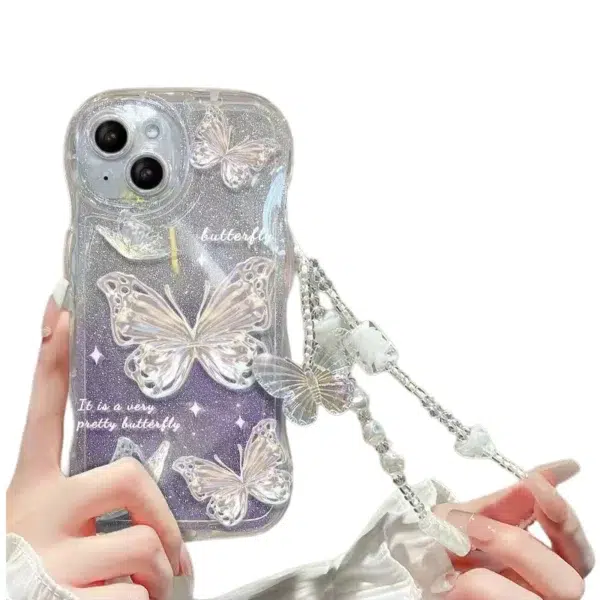 Hot Selling 3D Butterfly Bracelet Phone Case For iPhone 14 ProMax 16 15PLUS 13mini 12 11 X XS MAX XR 8 7 Silicone TPU Soft Shell - Image 3