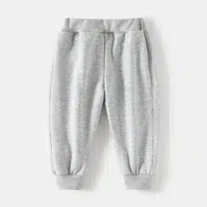 2024 Autumn Winter Children Boy Jogger Pant Cotton Velvet Thick Baby Boy Sweatpant Letter Sticker Elastic Waist Kid Boy Trouser