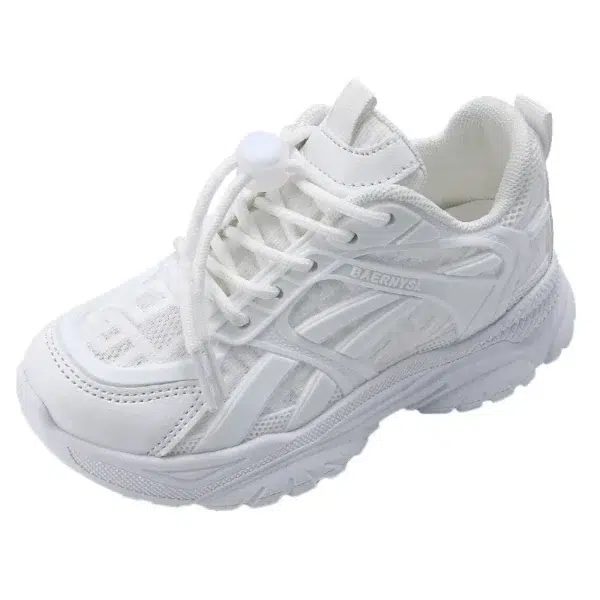 Children Casual Shoes Kids Sneakers for Boys and Girls Solid White Shoes Mesh Breathable Running Sports Tenis Chunky Sneakers - Image 5