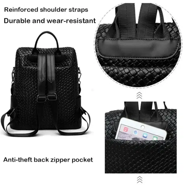 Anti-theft Multifunctional Travel Backpack Luxury Women's Designer Brand Backpack Large Capacity High Quality Leather Rucksack - Image 5