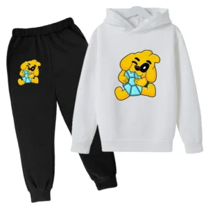 Kids Mike Dog Print Spring Autumn Cute Pullover Hoodie+Pants 2pcs Tracksuits 2-13 Years Boys Girls Casual Outfits Children Sets