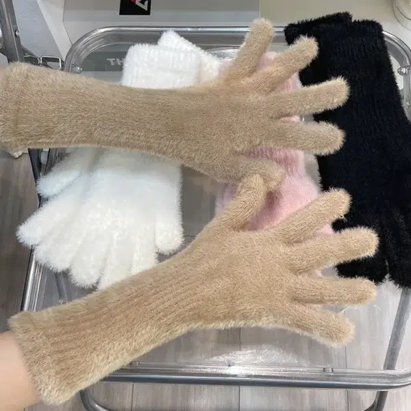 Women Plus Cashmere Touch Screen Gloves Winter Warm Gloves Elastic Soft Full Fingers Mittens Plush Faux Fur Knitted Gloves - Image 6