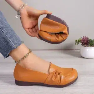 Women Loafers Flat Shoes Women Comfort Non-slip Soft Oxford Solid Color Mom's Shoes New Fashion Leather Flat Footwear Shoes