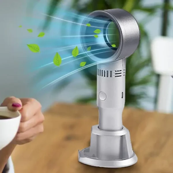 Portable Handheld Turbo Fan Small Personal Fan USB Charging Battery Operated Ultra-Quiet Cooling 3 Speed Adjustable Table Fan