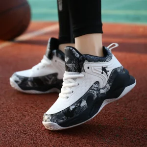 Childrens Basketball Shoes Field Training Tennis Sneakers Free Shipping High-top Leather Comfortable Basketball Boots for Kids