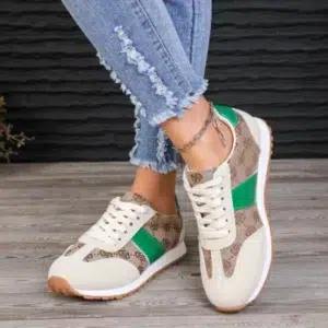 Fashion 2024 Spring New Sneaker Luxury Brand Women's Shoes Khaki Vulcanized Shoes Plus Size 42 Comfortable Basketball Shoes