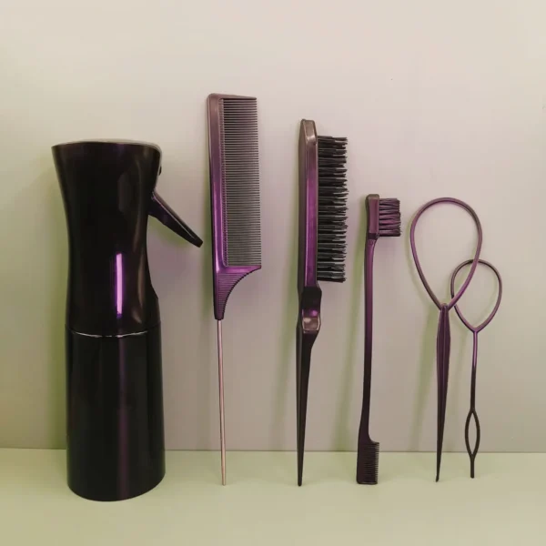 Hair Styling Comb Set Teasing Brush Spray Bottle Triple Rat Tail Edge Braid Tool Loop Hairdressing Accessories for Women Girls - Image 5