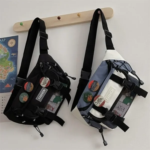 Japanese Crossbody Bag Male Korean Unisex Girl Student Chest Bag Hong Kong Style Retro Waist Bag - Image 5