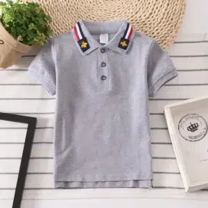 Baby Boys Summer Polo Shirt Cotton Breathable Children's Clothes Kids Turn-down Collar Striped Tee Boys Short Sleeves Shirt Tops