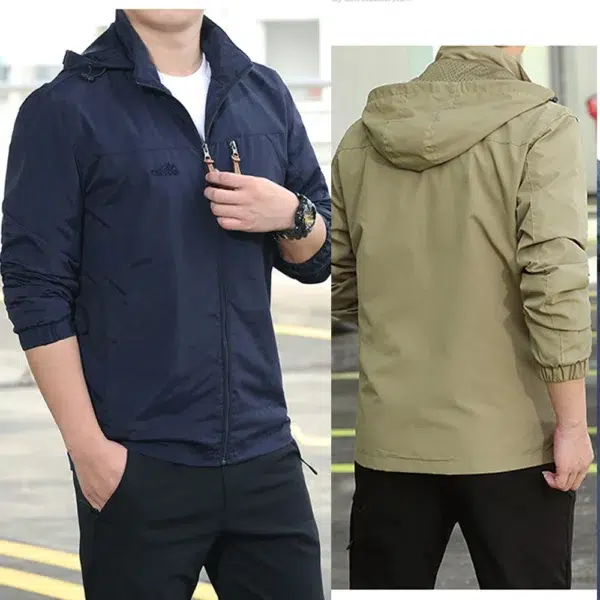 Windbreaker Men Tactical Jacket Waterproof Outdoor Hooded Coat Sports Military European Size S-5XL Field Climbing Thin Outwear - Image 6