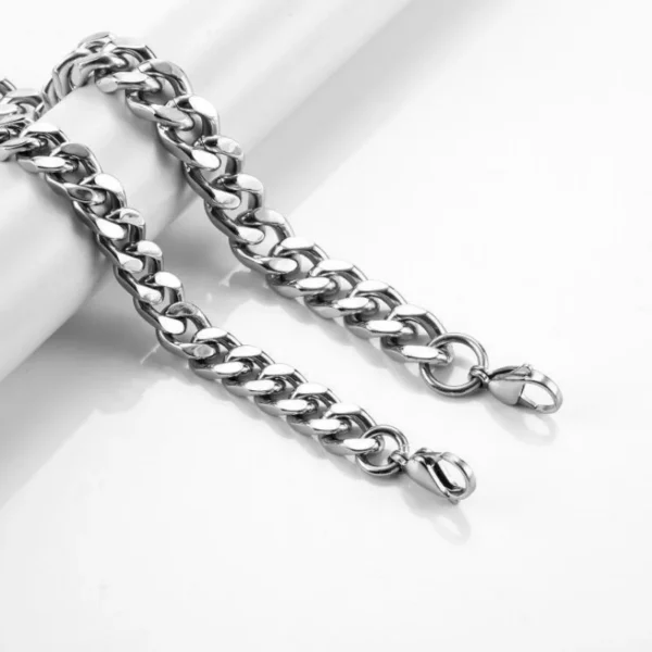 HNSP Stainless Steel 8MM-14MM Thick Chain Cuban Necklace For Men Jewelry Accessories Punk Neck Male Chains - Image 3