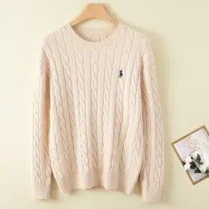 Couple's boutique high-end embroidered knitted women's cashmere sweater round neck men's pullover long sleeved new cashmere swea